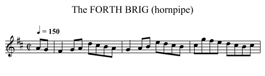 FORTH BRIG (hornpipe), The - staff notation