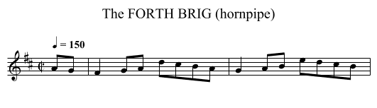 FORTH BRIG (hornpipe), The - staff notation