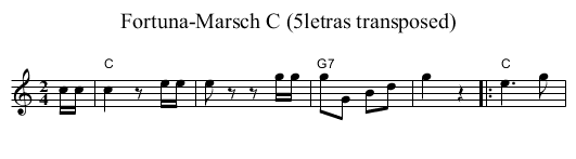 Fortuna-Marsch C (5letras transposed) - staff notation