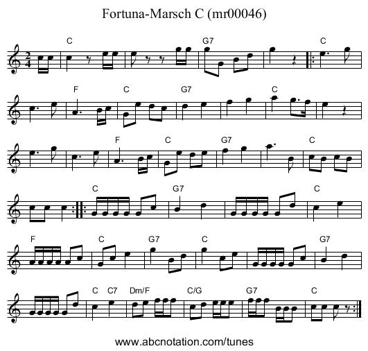 Fortuna-Marsch C (mr00046) - staff notation