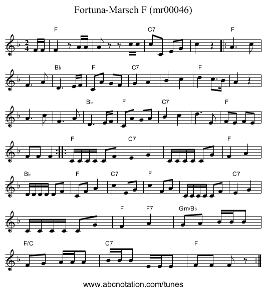 Fortuna-Marsch F (mr00046) - staff notation