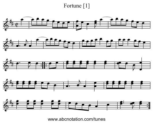 Fortune [1] - staff notation