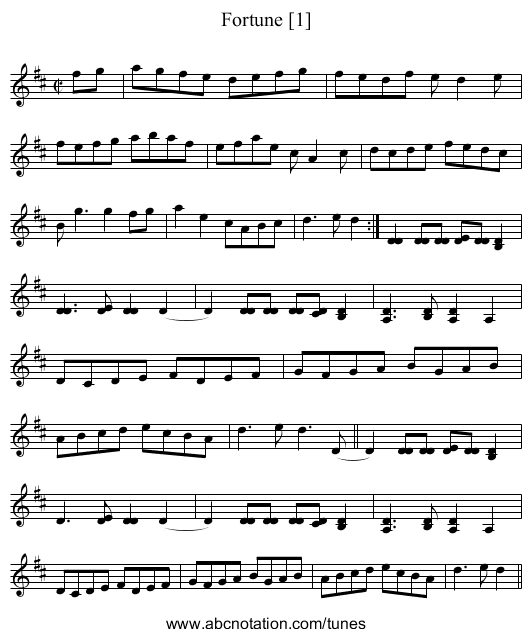 Fortune [1] - staff notation
