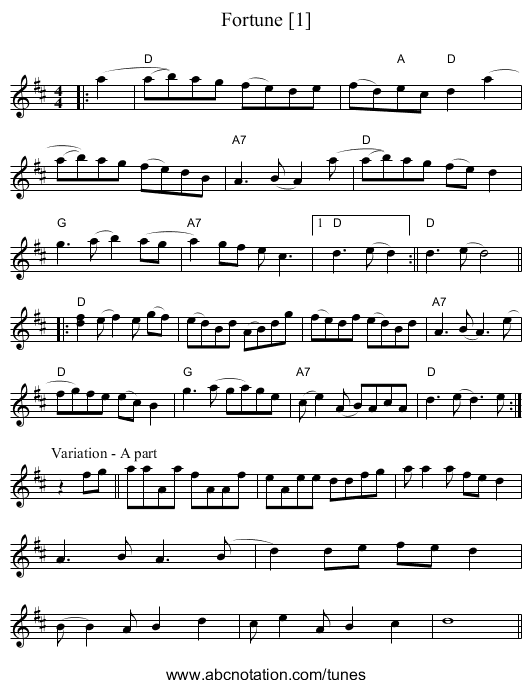 Fortune [1] - staff notation