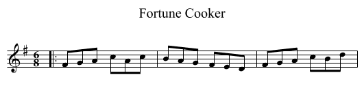 Fortune Cooker - staff notation