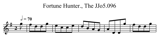 Fortune Hunter., The JJo5.096 - staff notation