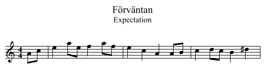 F&ouml;rv&auml;ntan - staff notation