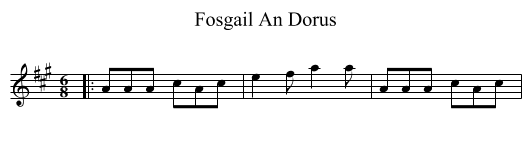 Fosgail An Dorus - staff notation