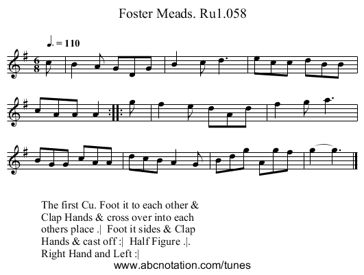 Foster Meads. Ru1.058 - staff notation