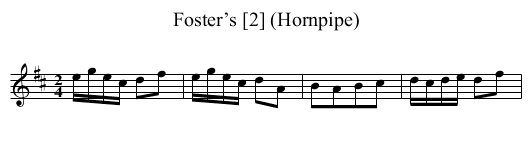 Foster’s [2] (Hornpipe) - staff notation