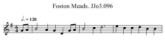 Foston Meads. JJo3.096 - staff notation