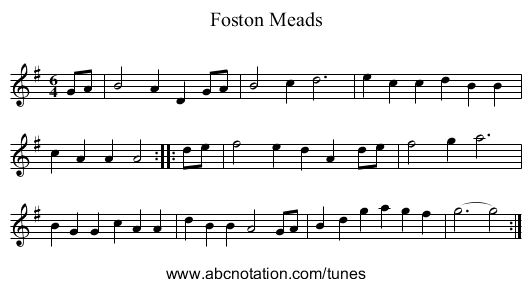 Foston Meads - staff notation