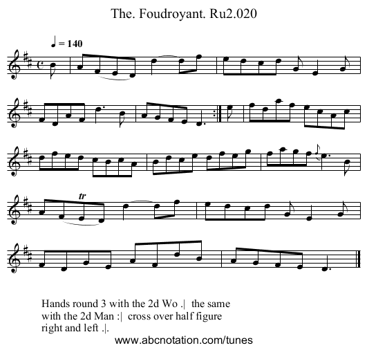 Foudroyant. Ru2.020, The. - staff notation