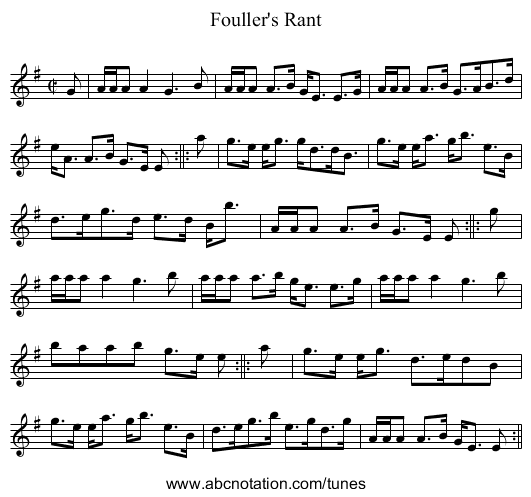 Fouller's Rant - staff notation