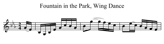 Fountain in the Park, Wing Dance - staff notation