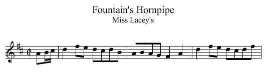 Fountain's Hornpipe - staff notation