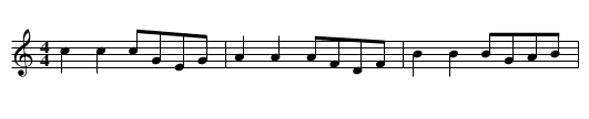 Four and Twenty - staff notation