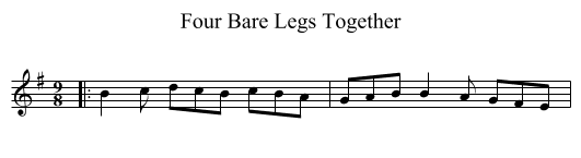 Four Bare Legs Together - staff notation