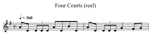Four Courts (reel) - staff notation