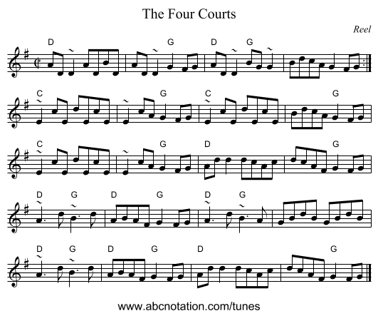 Four Courts, The - staff notation