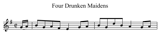 Four Drunken Maidens - staff notation