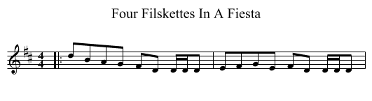 Four Filskettes In A Fiesta - staff notation