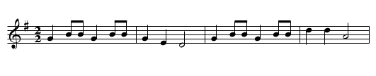 Four in a Boat - staff notation