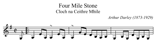 Four Mile Stone - staff notation