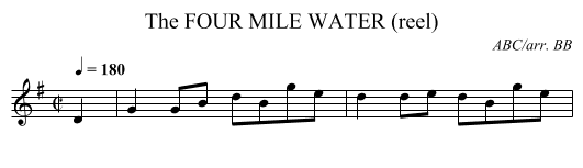 FOUR MILE WATER (reel), The - staff notation