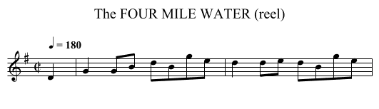 FOUR MILE WATER (reel), The - staff notation