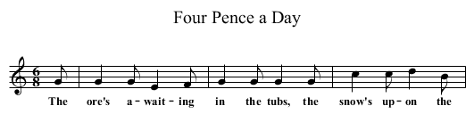 Four Pence a Day - staff notation