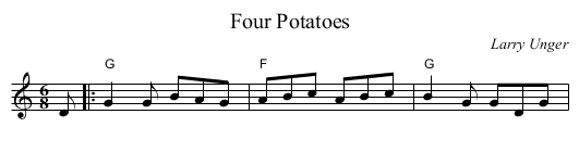 Four Potatoes - staff notation