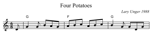 Four Potatoes - staff notation