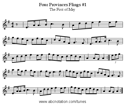 Four Provinces Flings #1 - staff notation