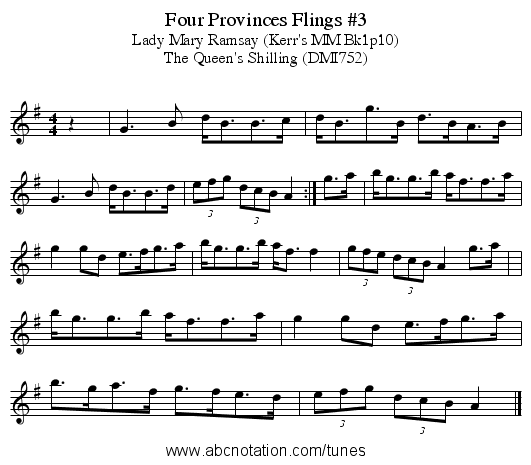 Four Provinces Flings #3 - staff notation