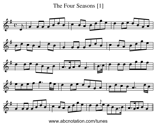 Four Seasons [1], The - staff notation