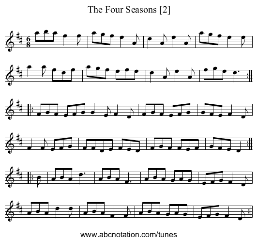 Four Seasons [2], The - staff notation