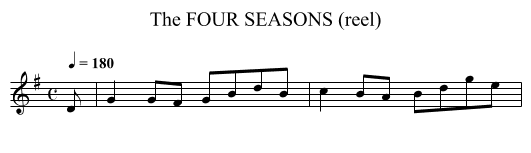 FOUR SEASONS (reel), The - staff notation