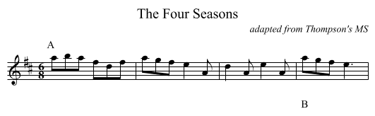 Four Seasons, The - staff notation