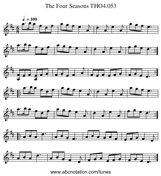 Four Seasons THO4.053, The - staff notation