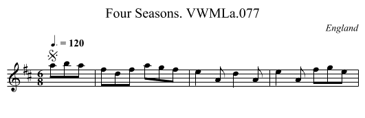 Four Seasons. VWMLa.077 - staff notation