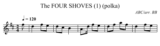 FOUR SHOVES (1) (polka), The - staff notation