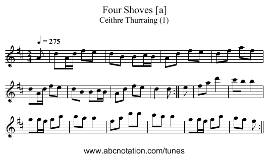 Four Shoves [a] - staff notation