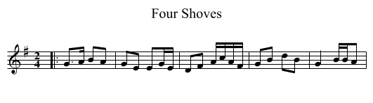 Four Shoves - staff notation