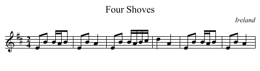Four Shoves - staff notation