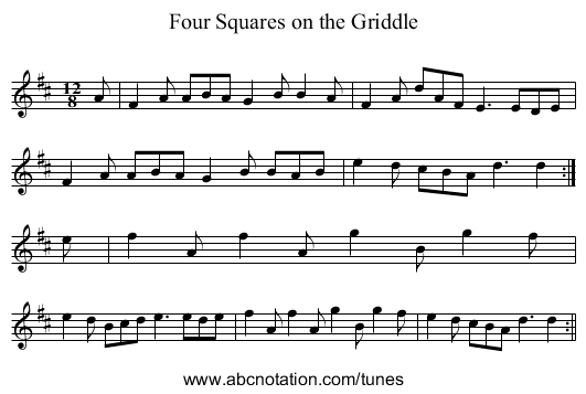 Four Squares on the Griddle - staff notation