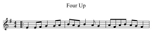 Four Up - staff notation