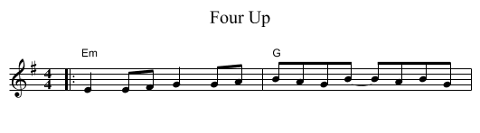 Four Up - staff notation
