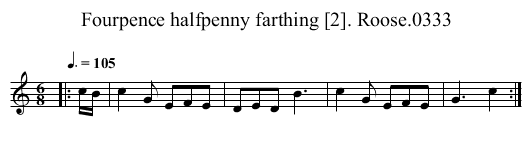 Fourpence halfpenny farthing [2]. Roose.0333 - staff notation