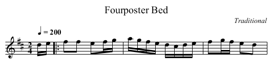 Fourposter Bed - staff notation